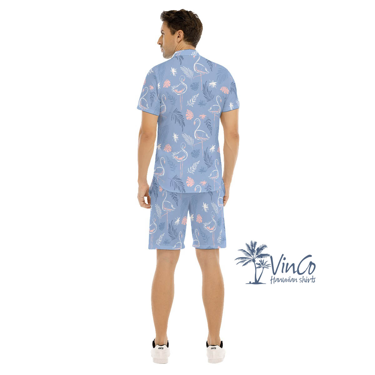 Men's Flamingo Aloha Shirt Shorts For Vacation