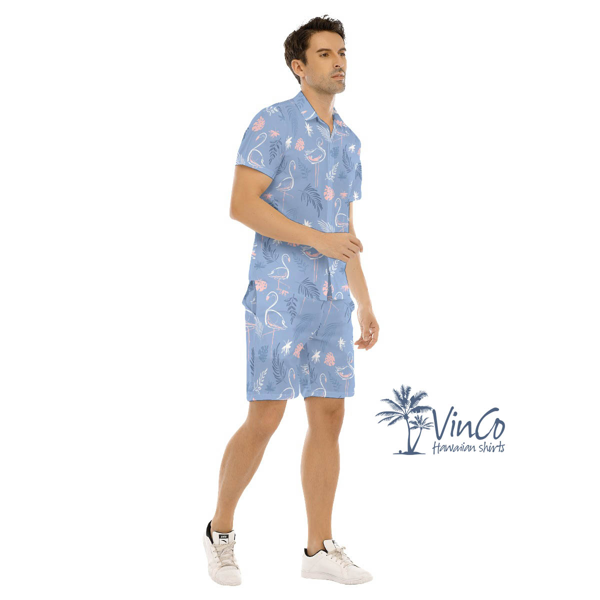 Men's Flamingo Aloha Shirt Shorts For Vacation