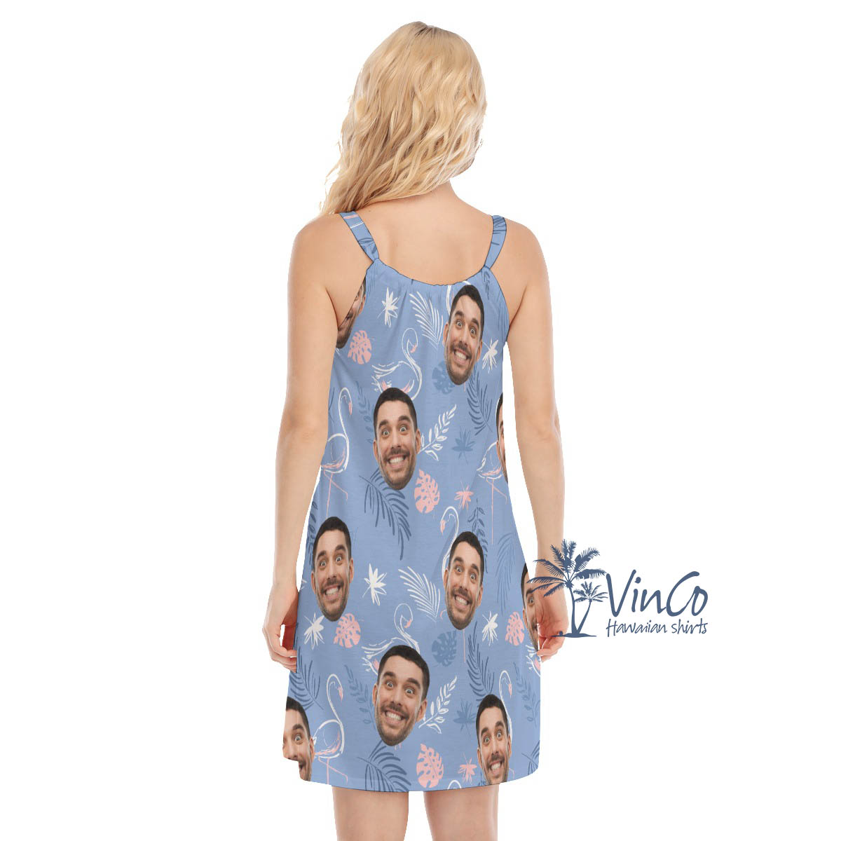 Flamingo Custom Face Aloha Cami Dress For Women