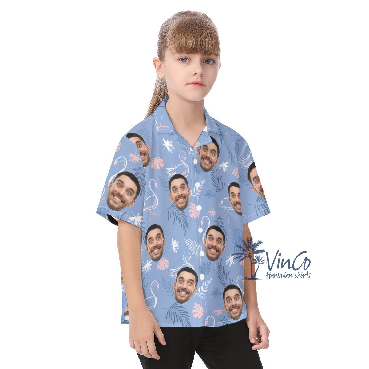 Flamingo Custom Aloha Shirt With Faces For Kids