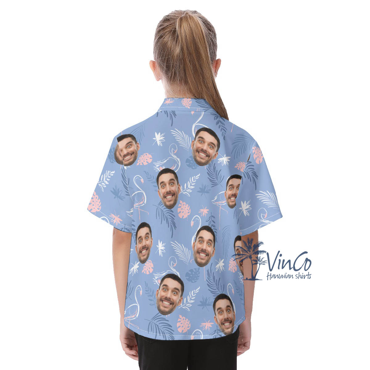 Flamingo Custom Aloha Shirt With Faces For Kids