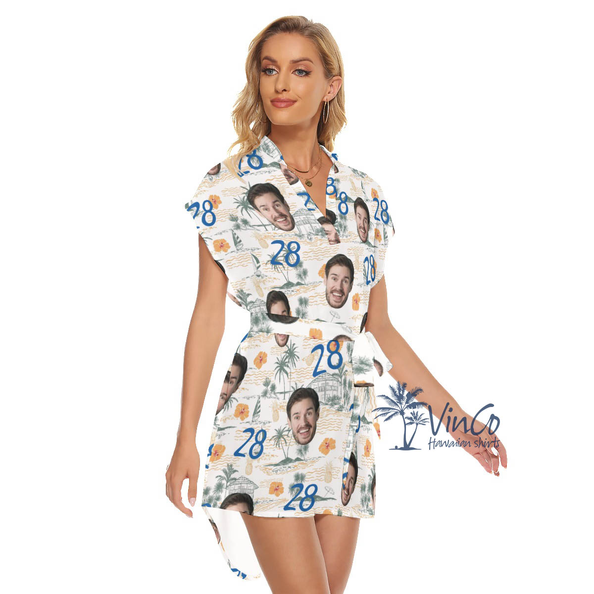 Custom Birthday Tropical Hawaiian Dresses With Face And Age