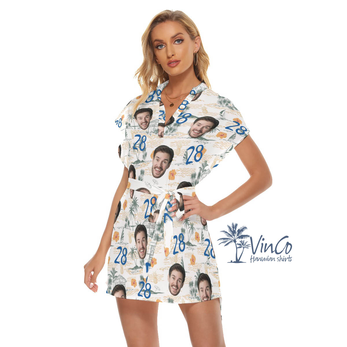 Custom Birthday Tropical Hawaiian Dresses With Face And Age