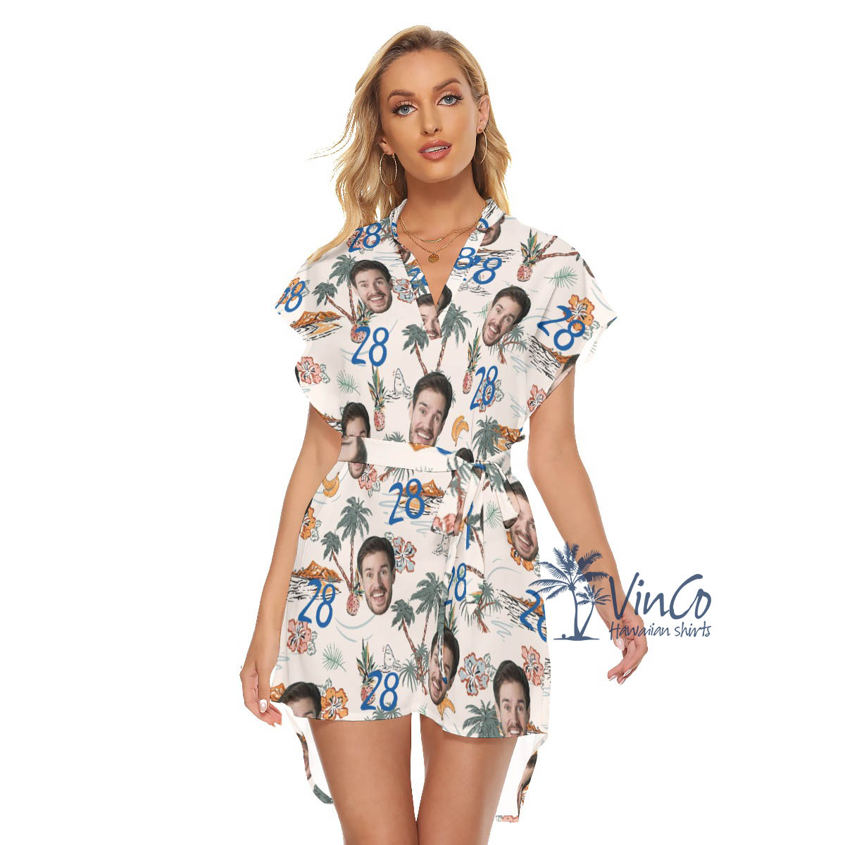 Funny Birthday Tropical Hawaiian Dresses With Custom Face And Age - variant image 1