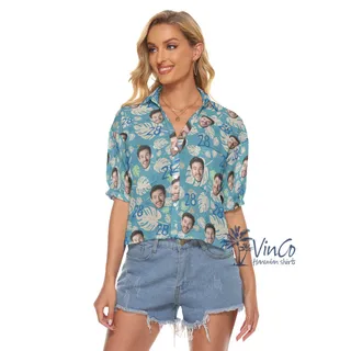 Funny Custom Birthday Aloha Crop Top Shirt With Face And Age