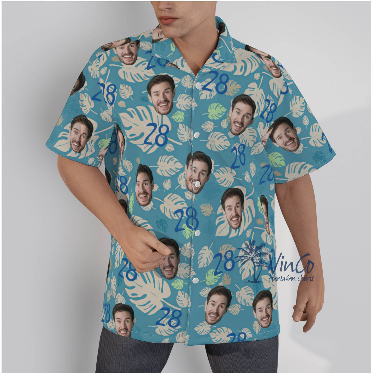 Custom Birthday Hawaiian Shirts With Face And Age - variant image 1