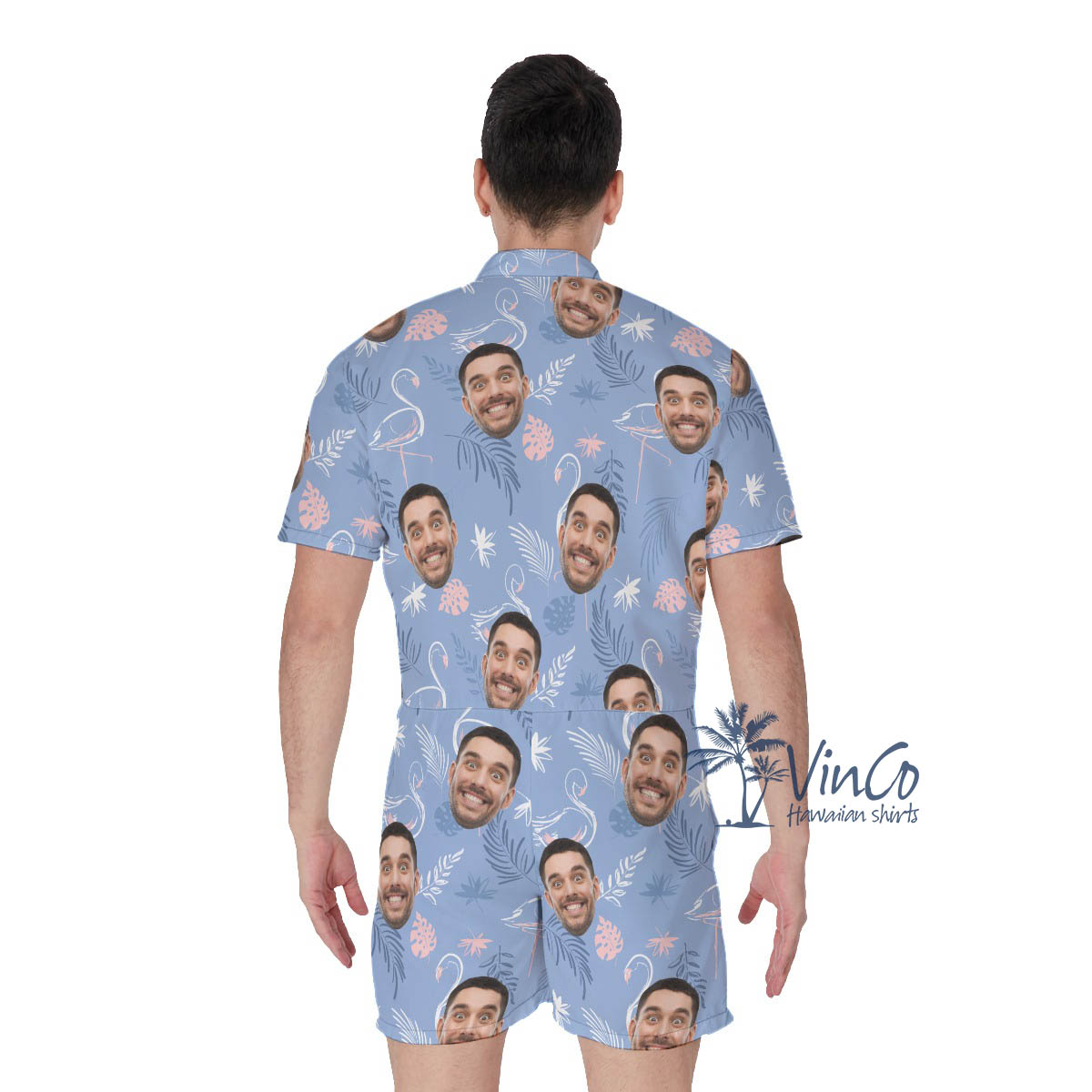 Flamingo Custom Romper With Faces For Men