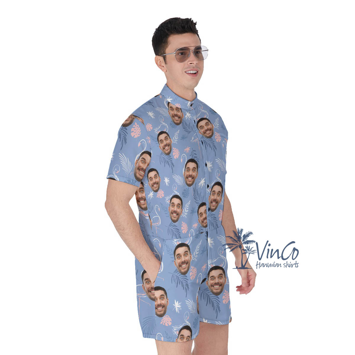 Flamingo Custom Romper With Faces For Men