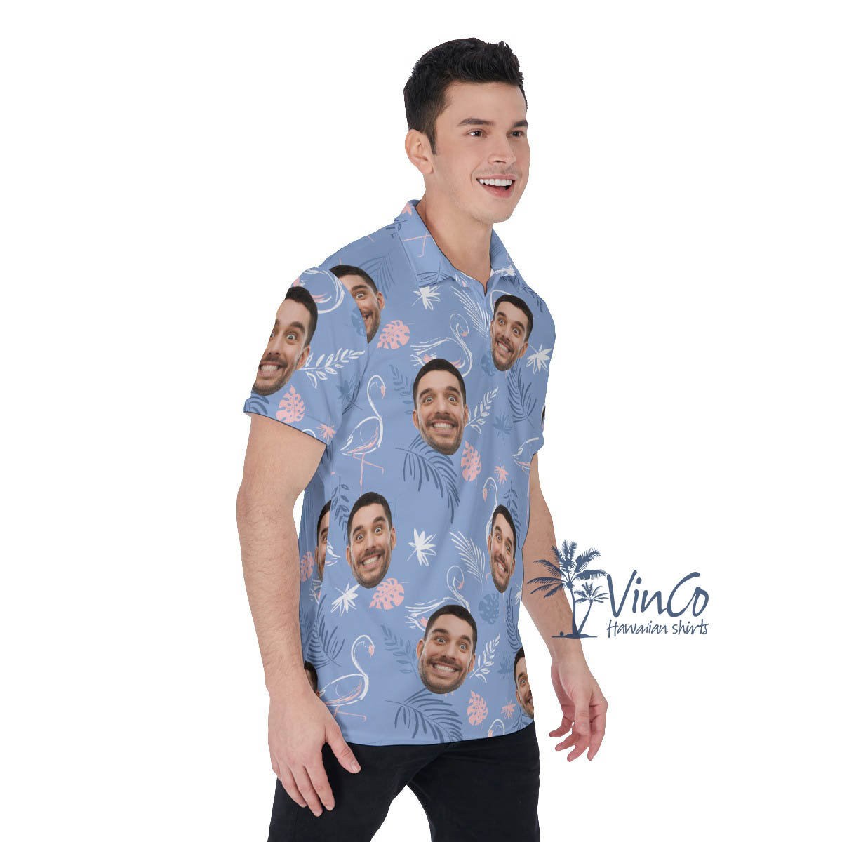 Purple Flamingo Custom Aloha Polo Shirt For Men