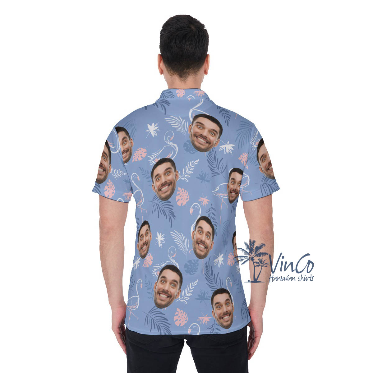 Purple Flamingo Custom Aloha Polo Shirt For Men
