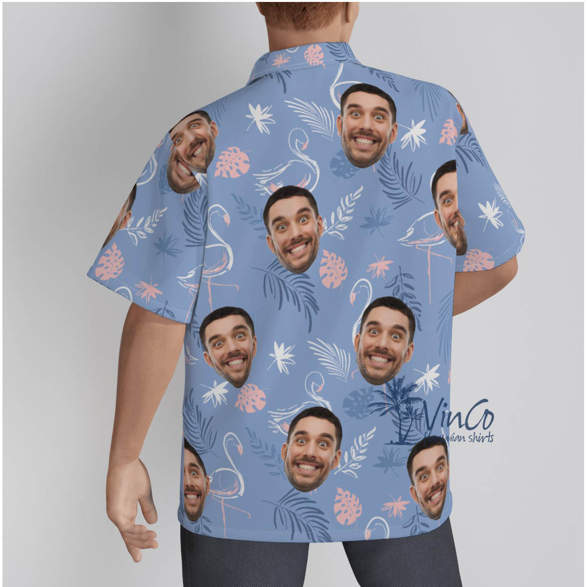 Funny Flamingo Custom Hawaiian Shirt With Faces