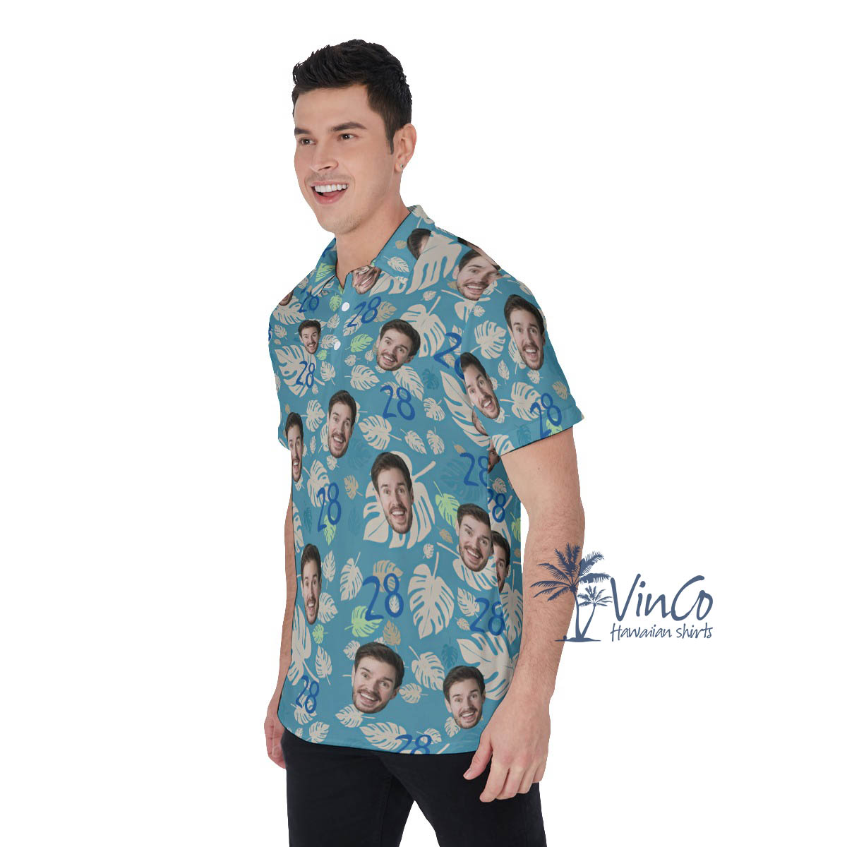 Funny Birthday Custom Hawaiian Polo Shirts With Face And Age