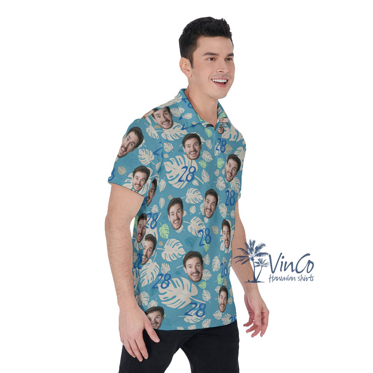 Funny Birthday Custom Hawaiian Polo Shirts With Face And Age