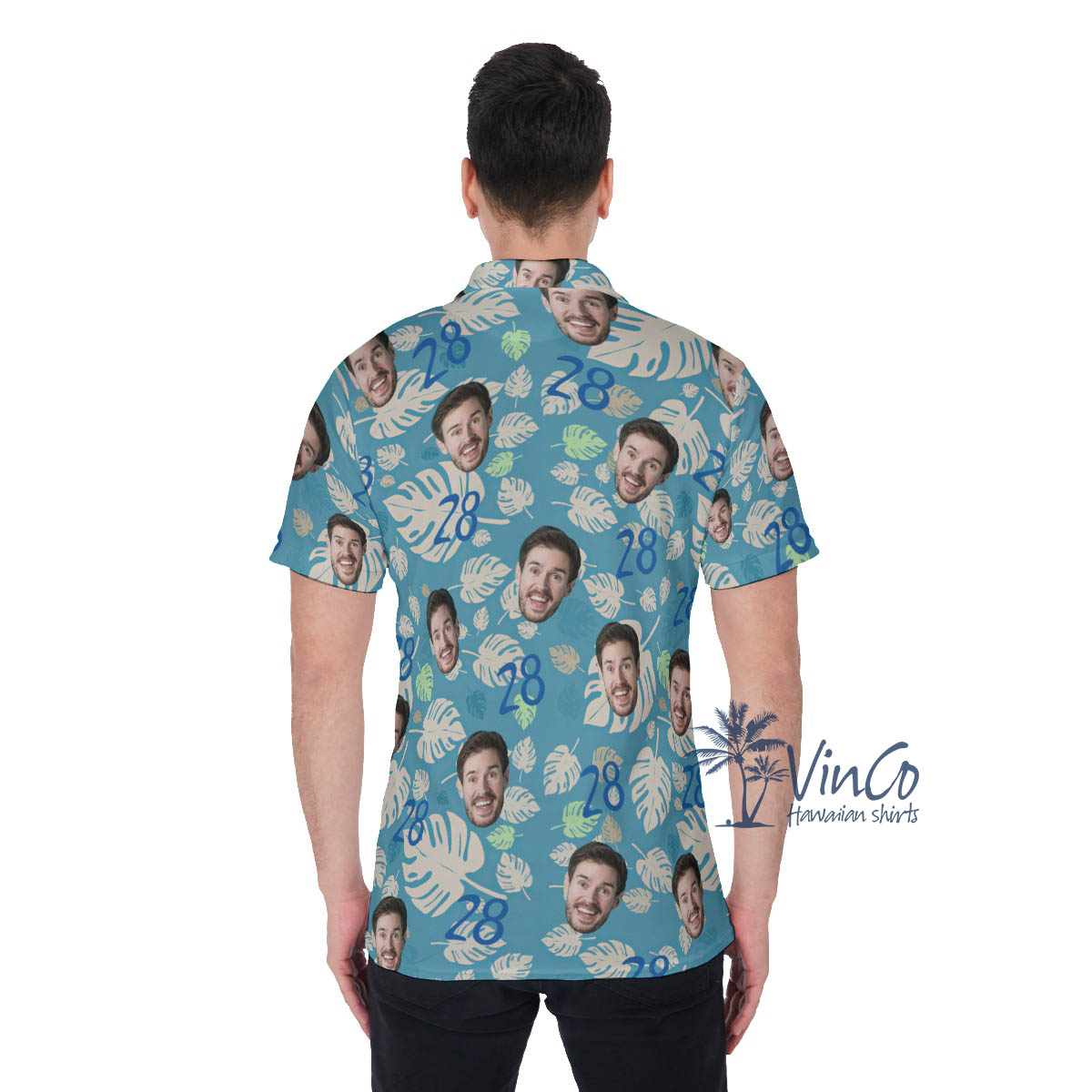 Funny Birthday Custom Hawaiian Polo Shirts With Face And Age