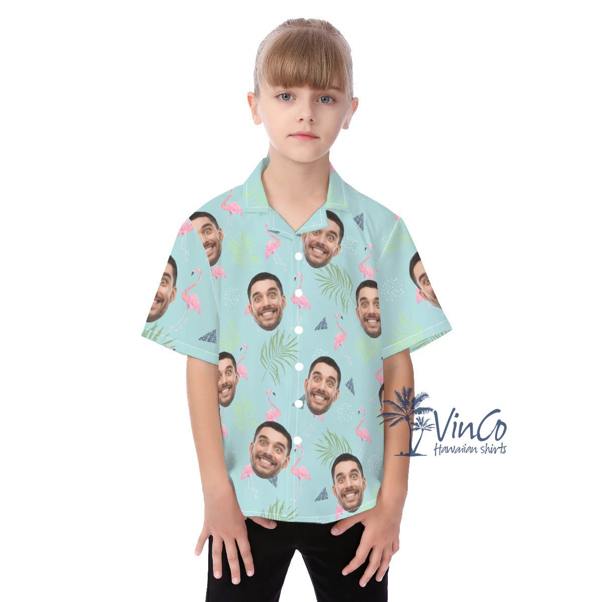 Personalized Aloha Shirts With Face For Kids - variant image 1