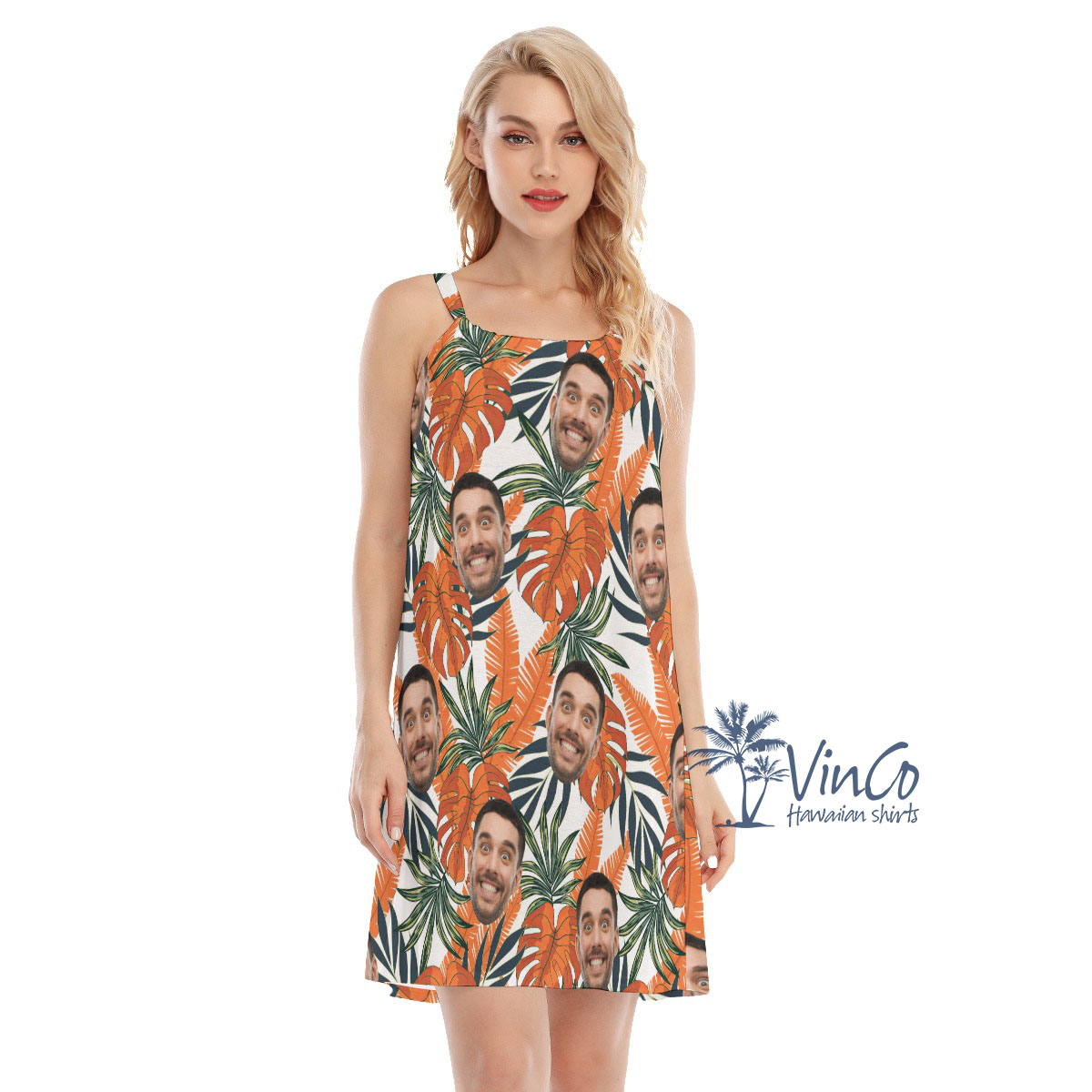 Tropical Leaf Custom Face Women's Cami Dress - variant image 1