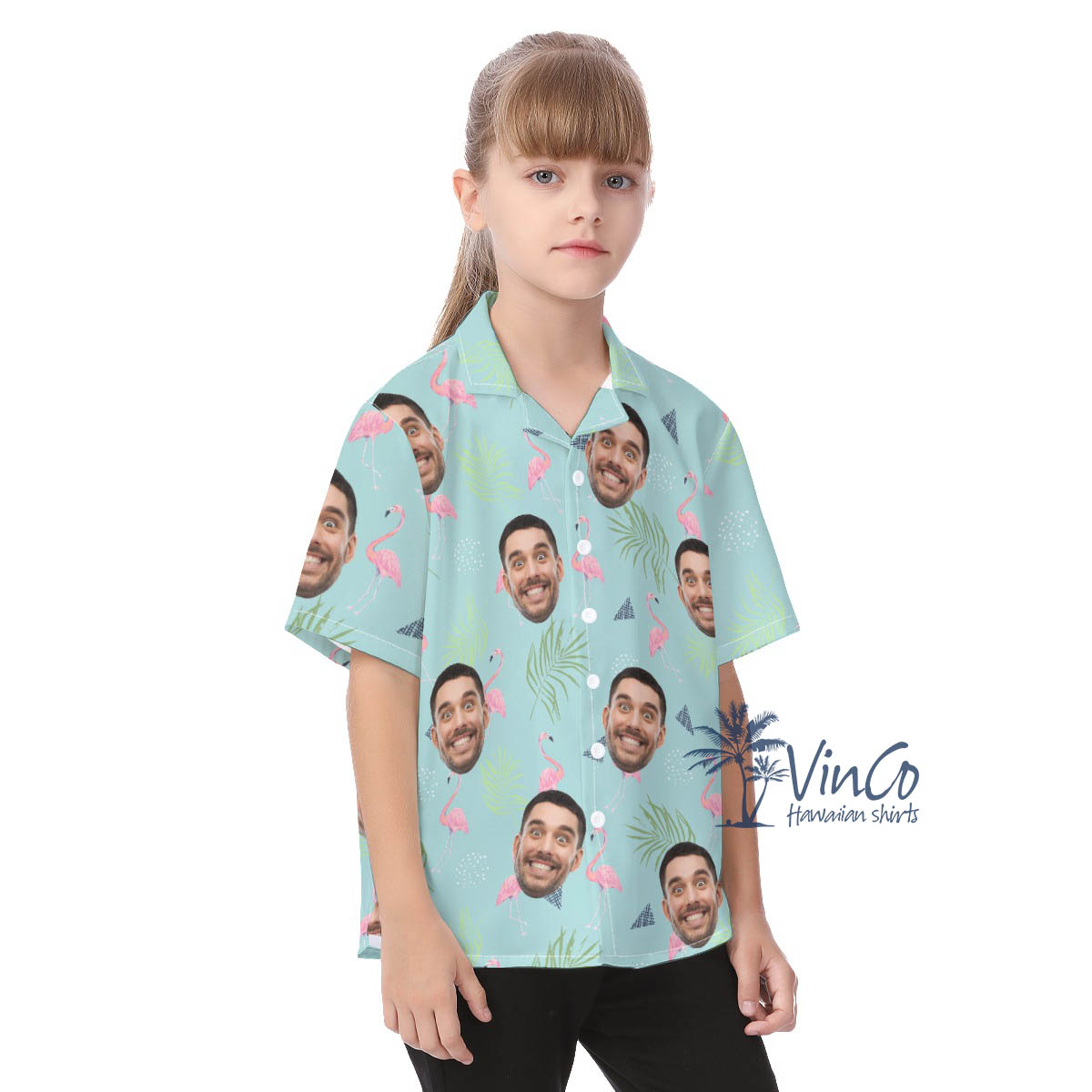 Personalized Aloha Shirts With Face For Kids
