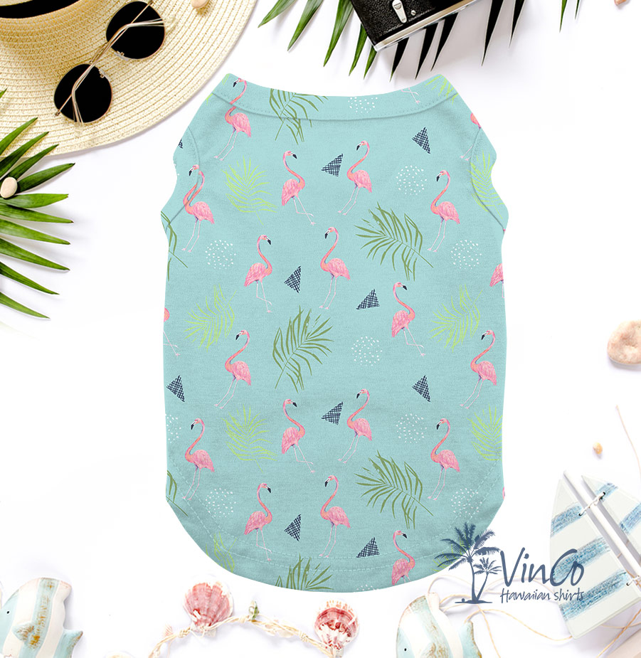 Flamingo Hawaiian Tank Top For Dogs - variant image 1