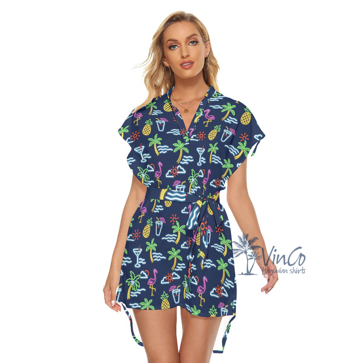 Flamingo Party Women's Hawaiian Dress For Summer - variant image 1