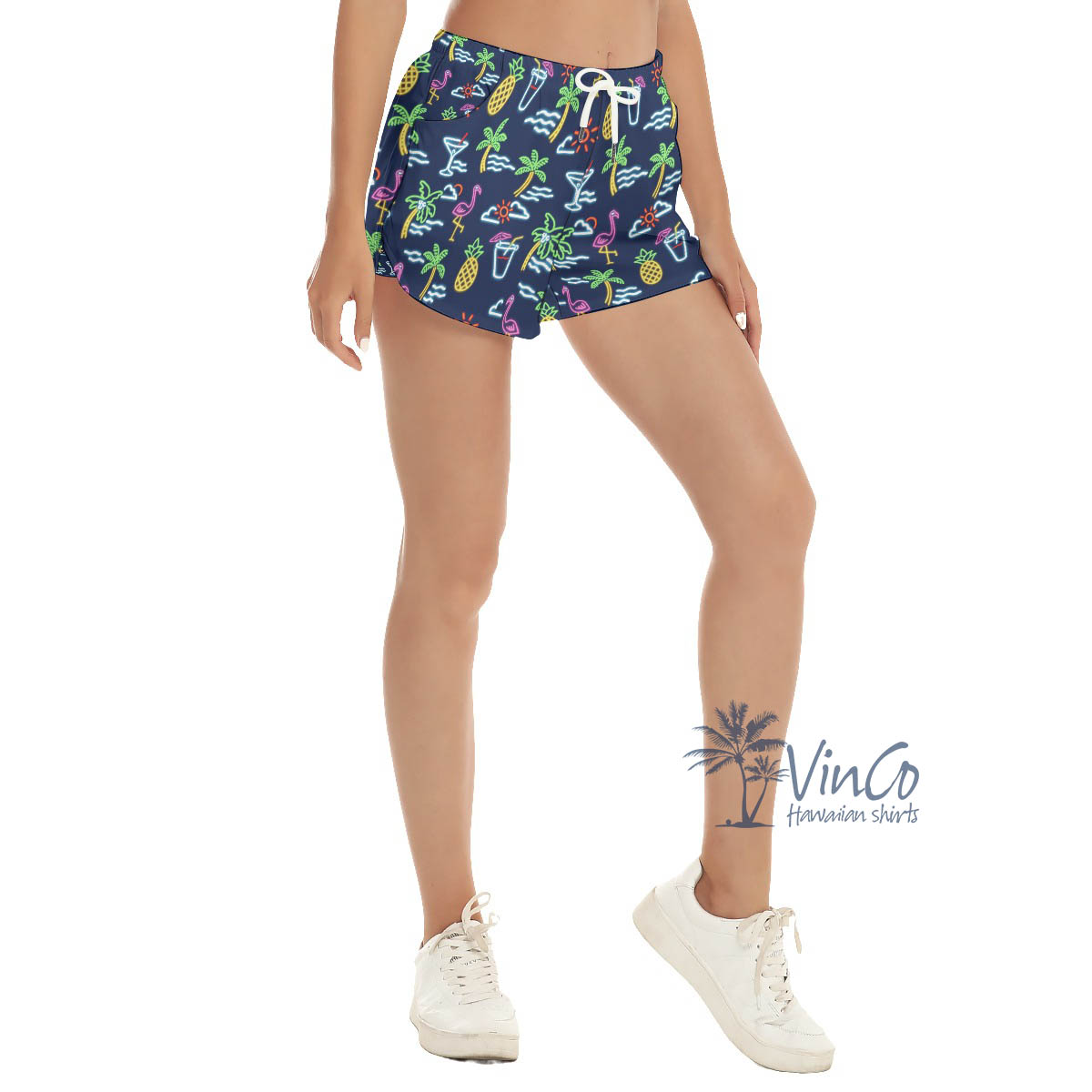 Beach Party Flamingo Hawaiian Beach Shorts For Women - variant image 1