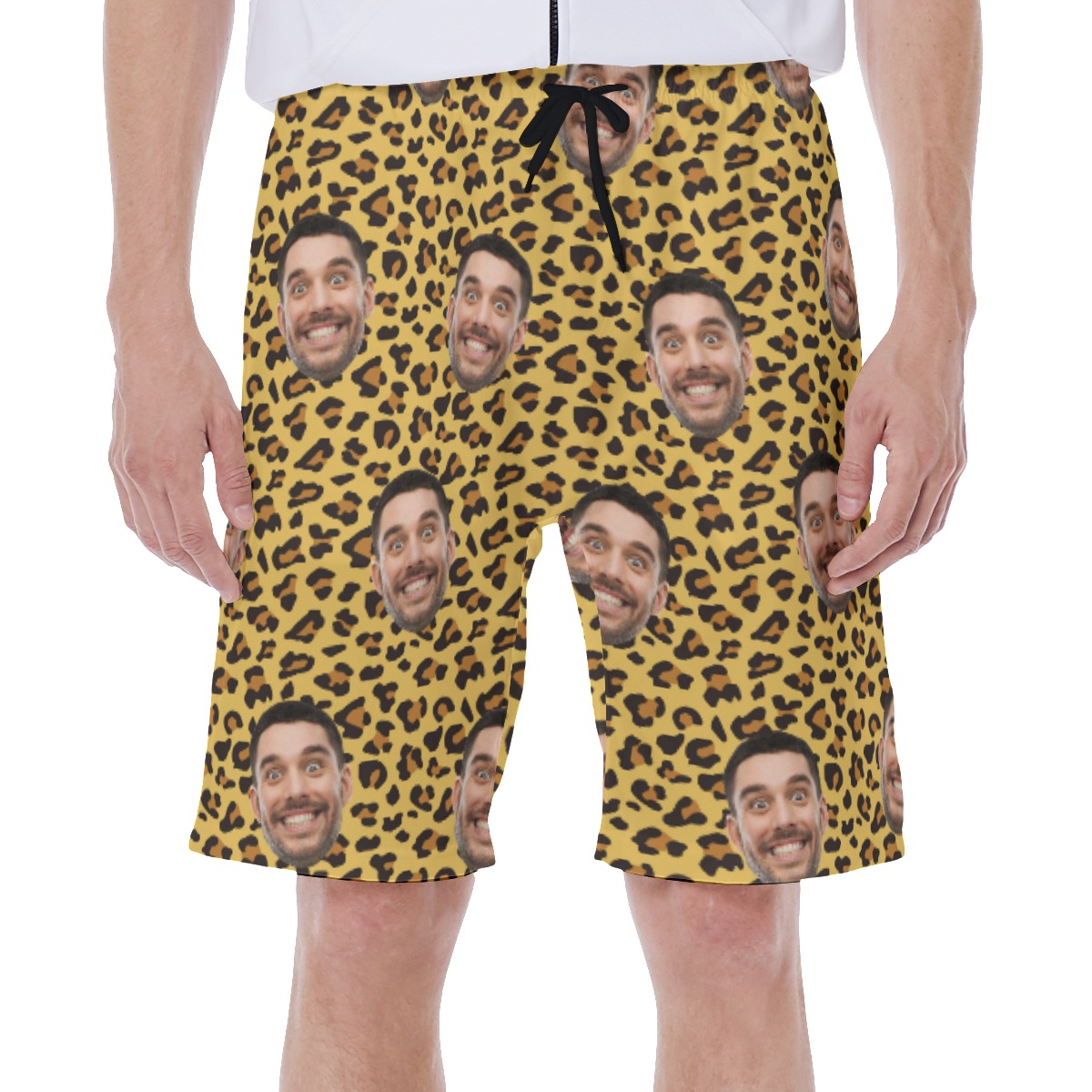 Leopard Custom Face Hawaiian Shorts For Men - variant image 1