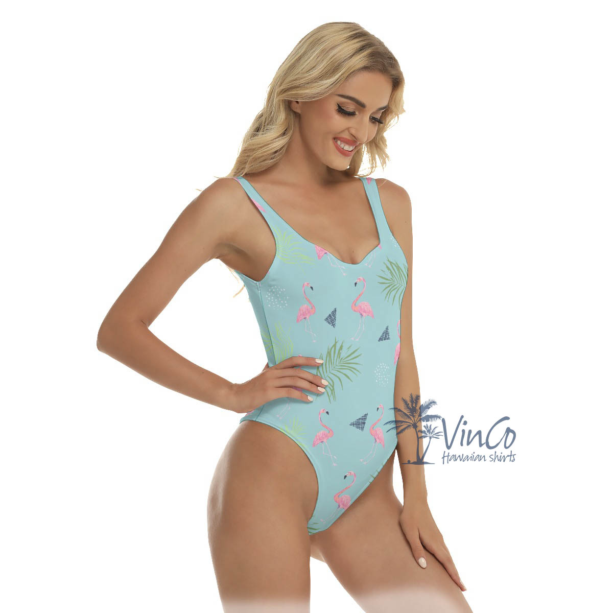 Women's Flamingo Aloha One Piece Swimsuits For Beach Party
