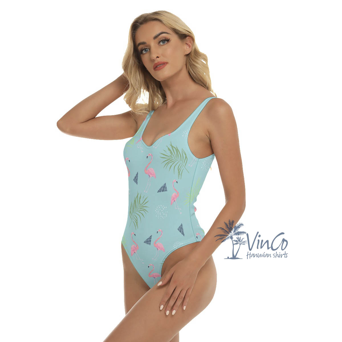 Women's Flamingo Aloha One Piece Swimsuits For Beach Party