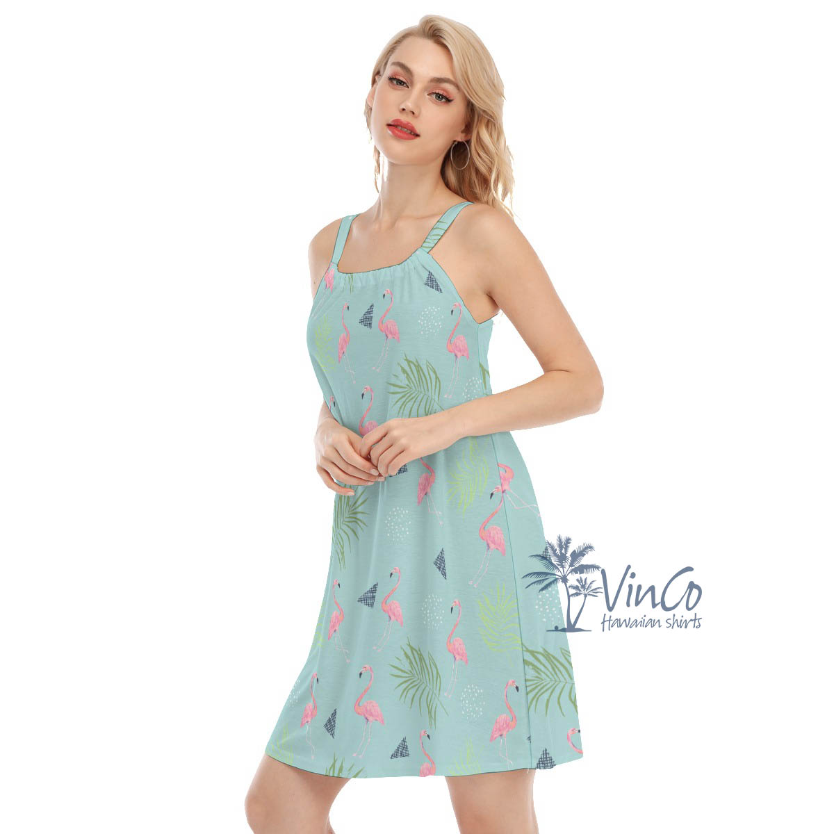 Pink Flamingo Aloha Dress For Women