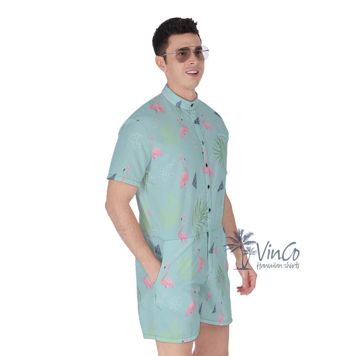 Men's Flamingo Tropical Rompers