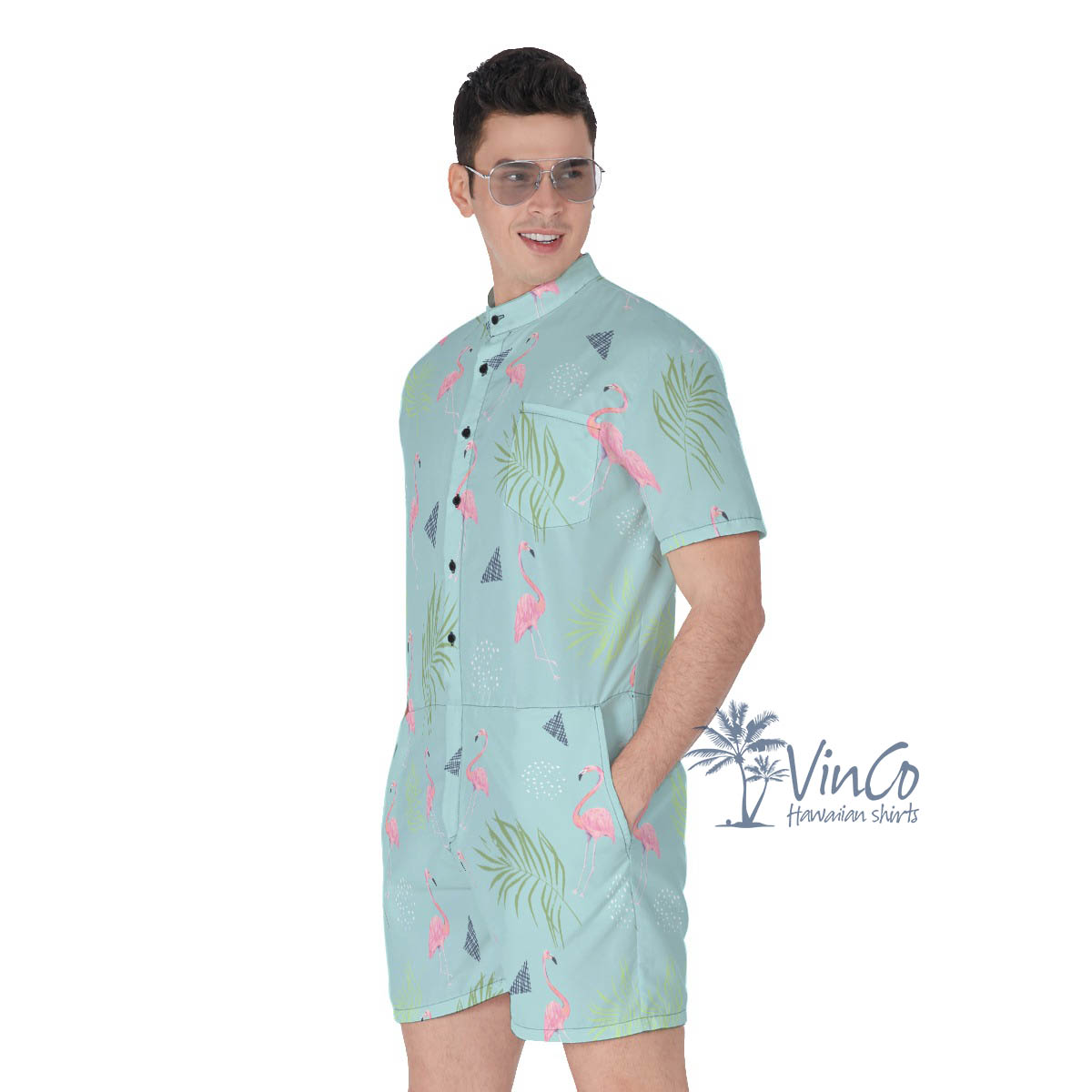 Men's Flamingo Tropical Rompers