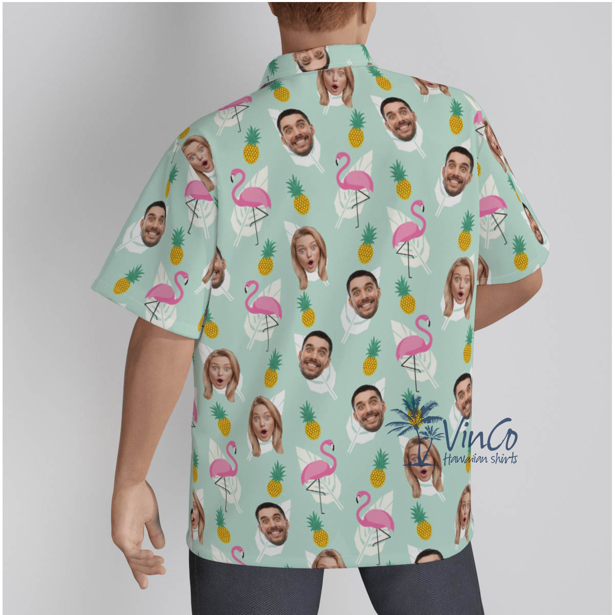 Custom Flamingo Pineapple Hawaiian Shirt With Multiple Faces