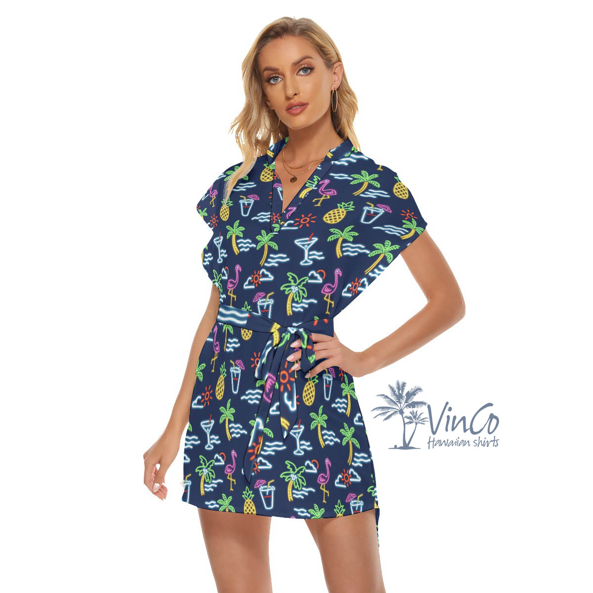 Flamingo Party Women's Hawaiian Dress For Summer