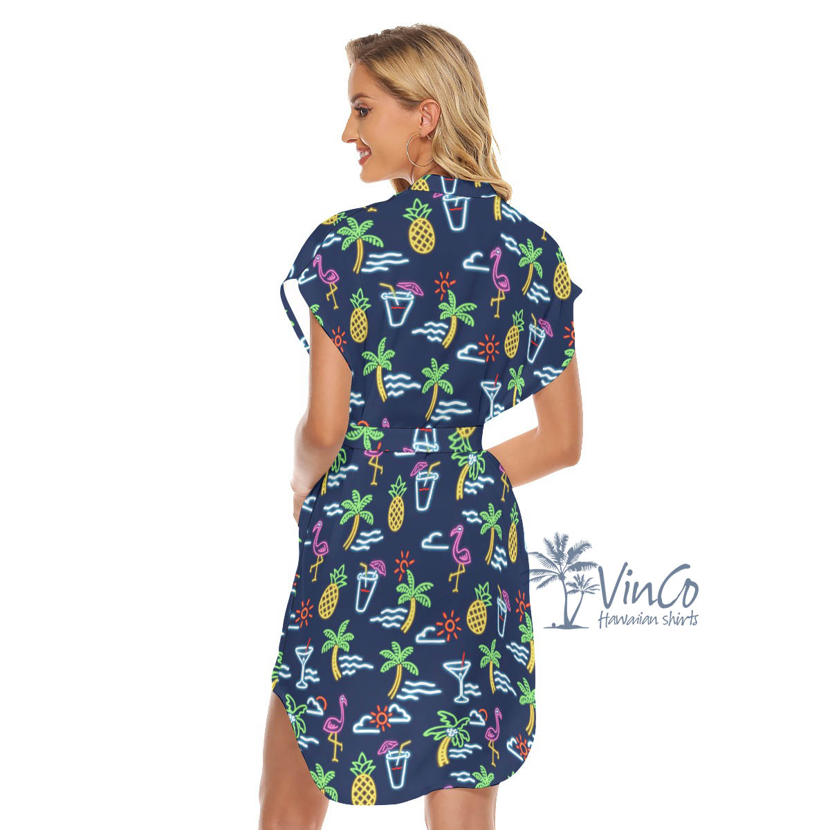 Flamingo Party Women's Hawaiian Dress For Summer