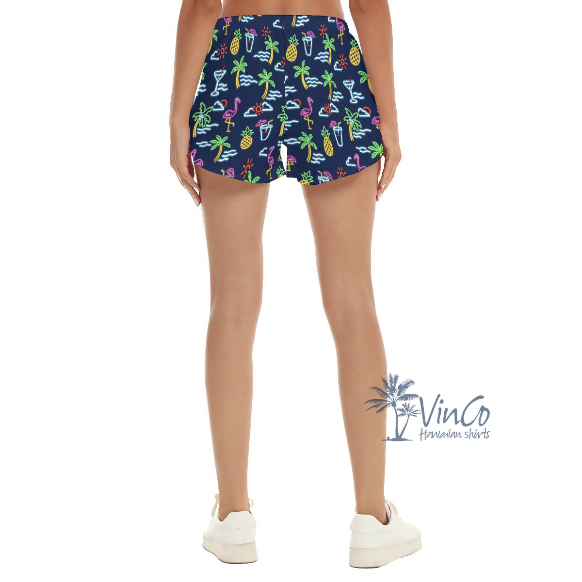 Beach Party Flamingo Hawaiian Beach Shorts For Women