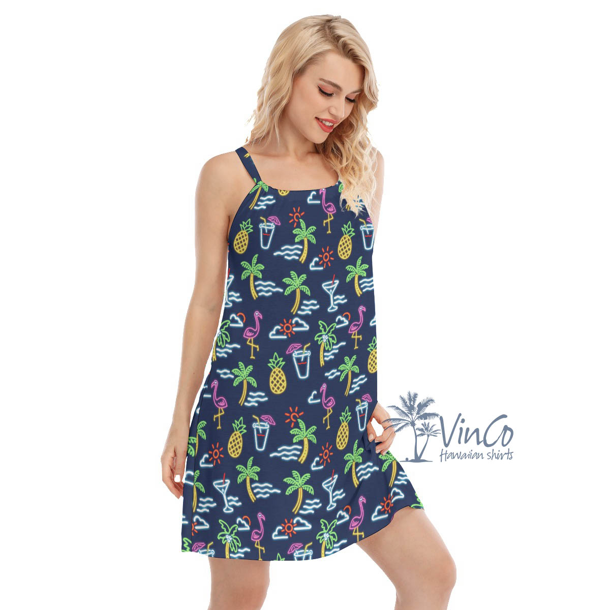 Hawaiian Party Flamingo Hawaiian Dress For Summer