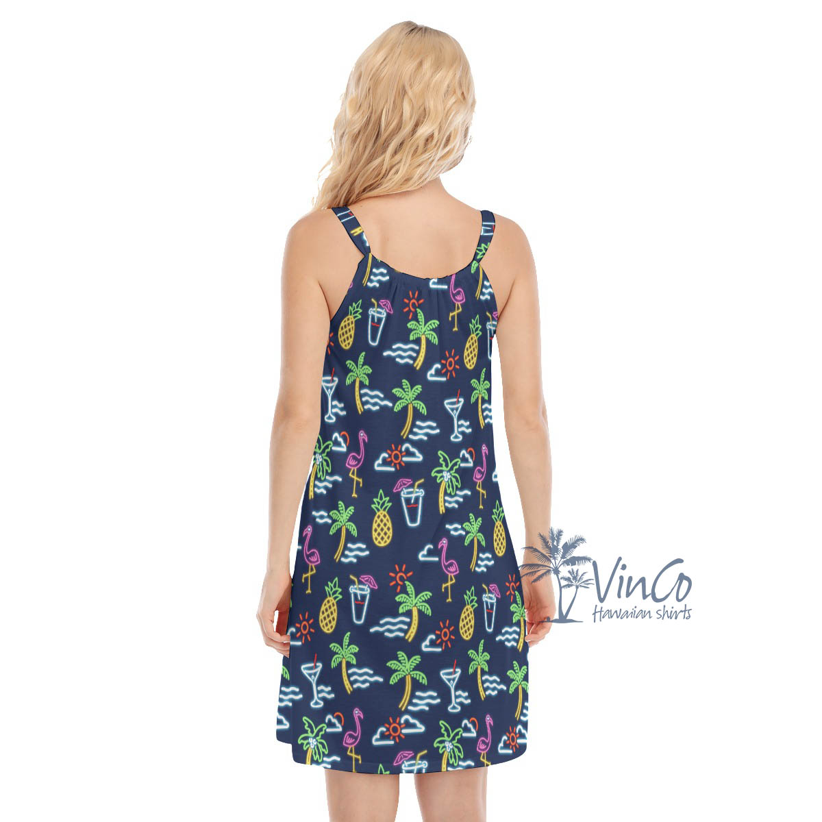 Hawaiian Party Flamingo Hawaiian Dress For Summer