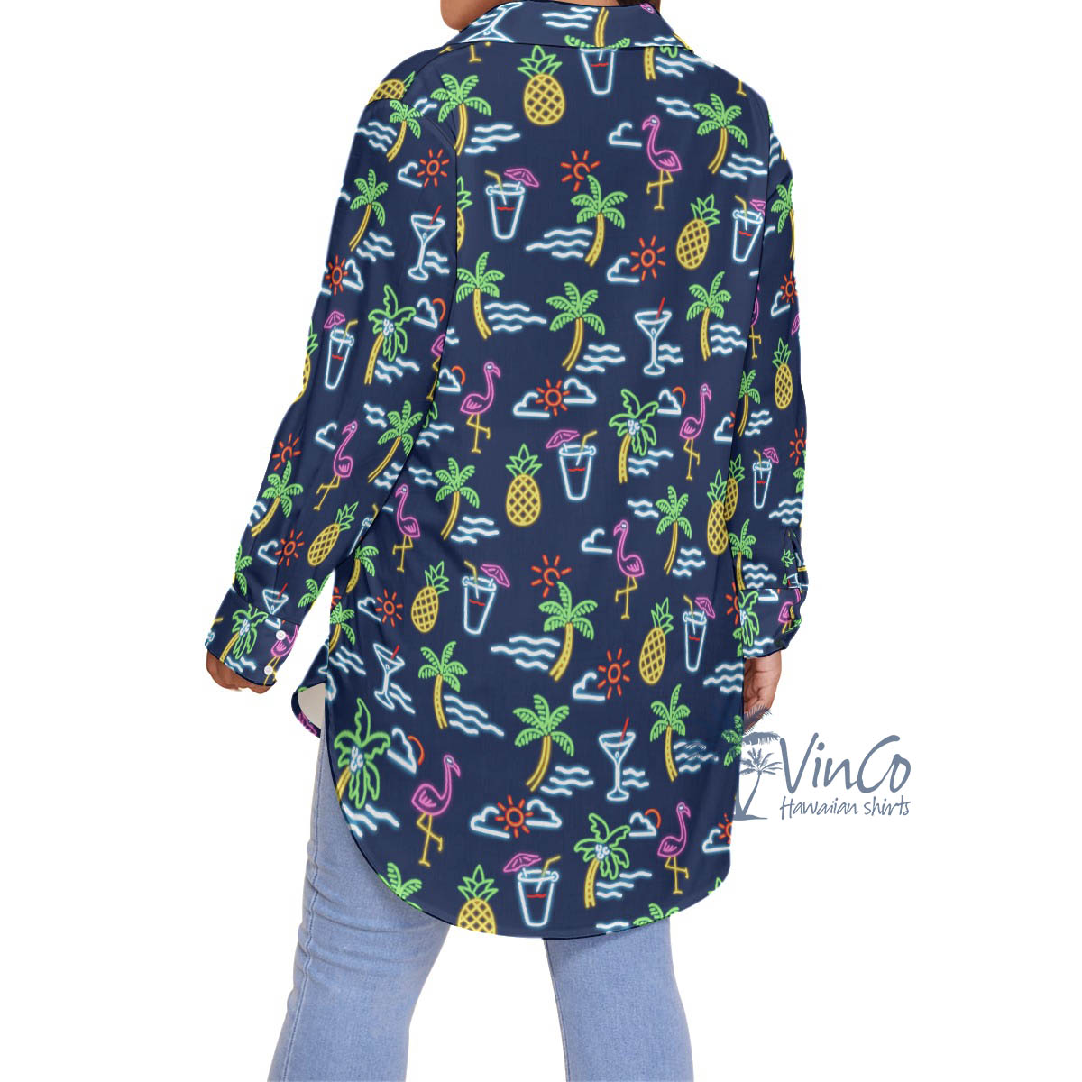 Pink Flamingo Party Plus Size Hawaiian Shirt For Women