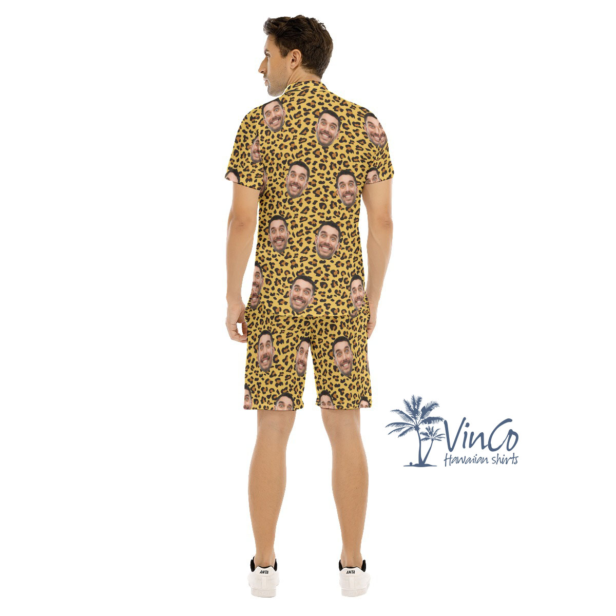 Cool Leopard Custom Face Hawaiian Shirt And Shorts Set