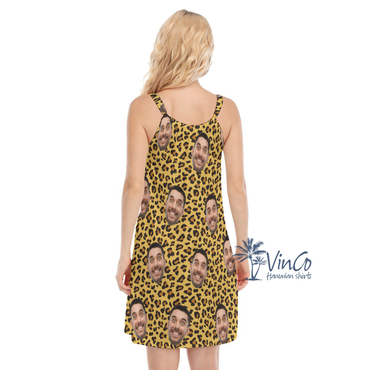 Cool Leopard Custom Face Cami Dress For Women
