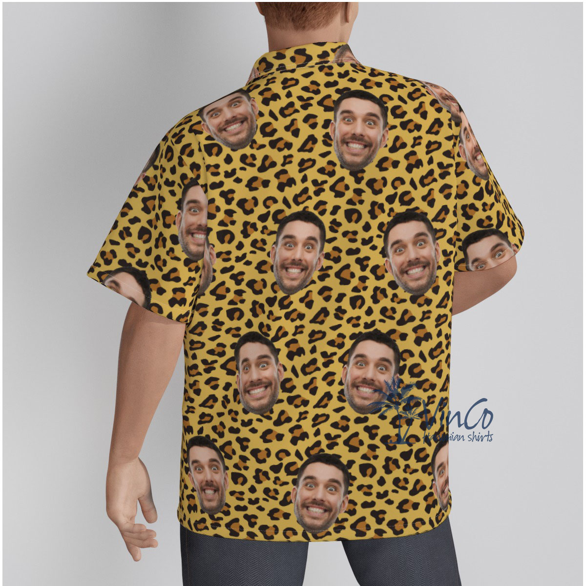 Leopard Personalized Hawaiian Shirt With Face