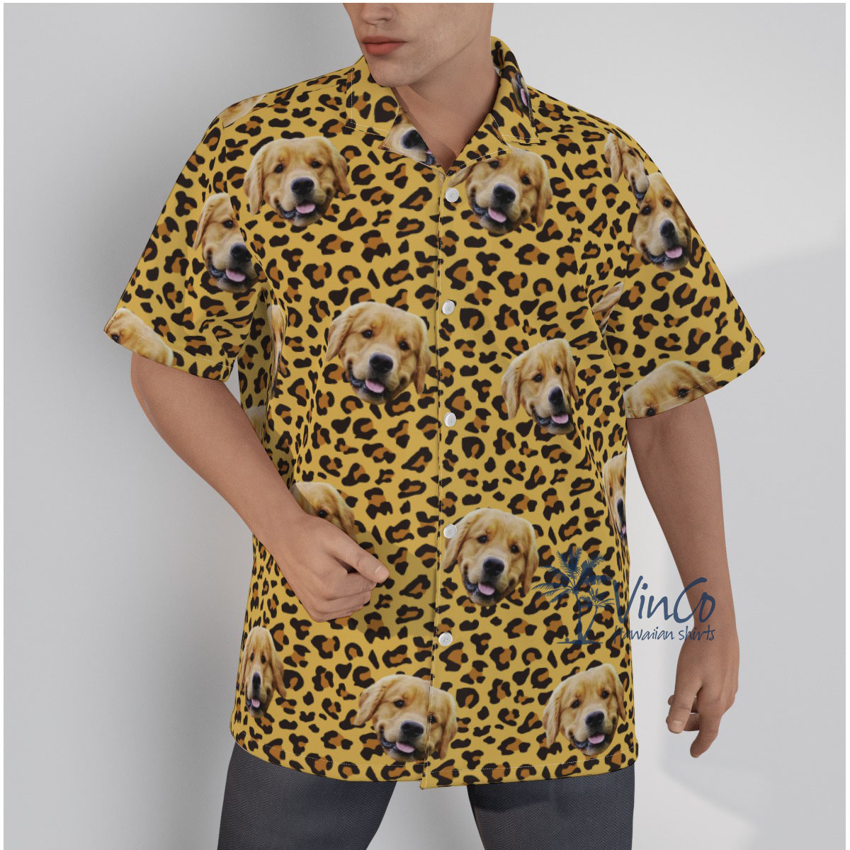 Leopard Custom Hawaiian Shirt With Dog Face - variant image 1