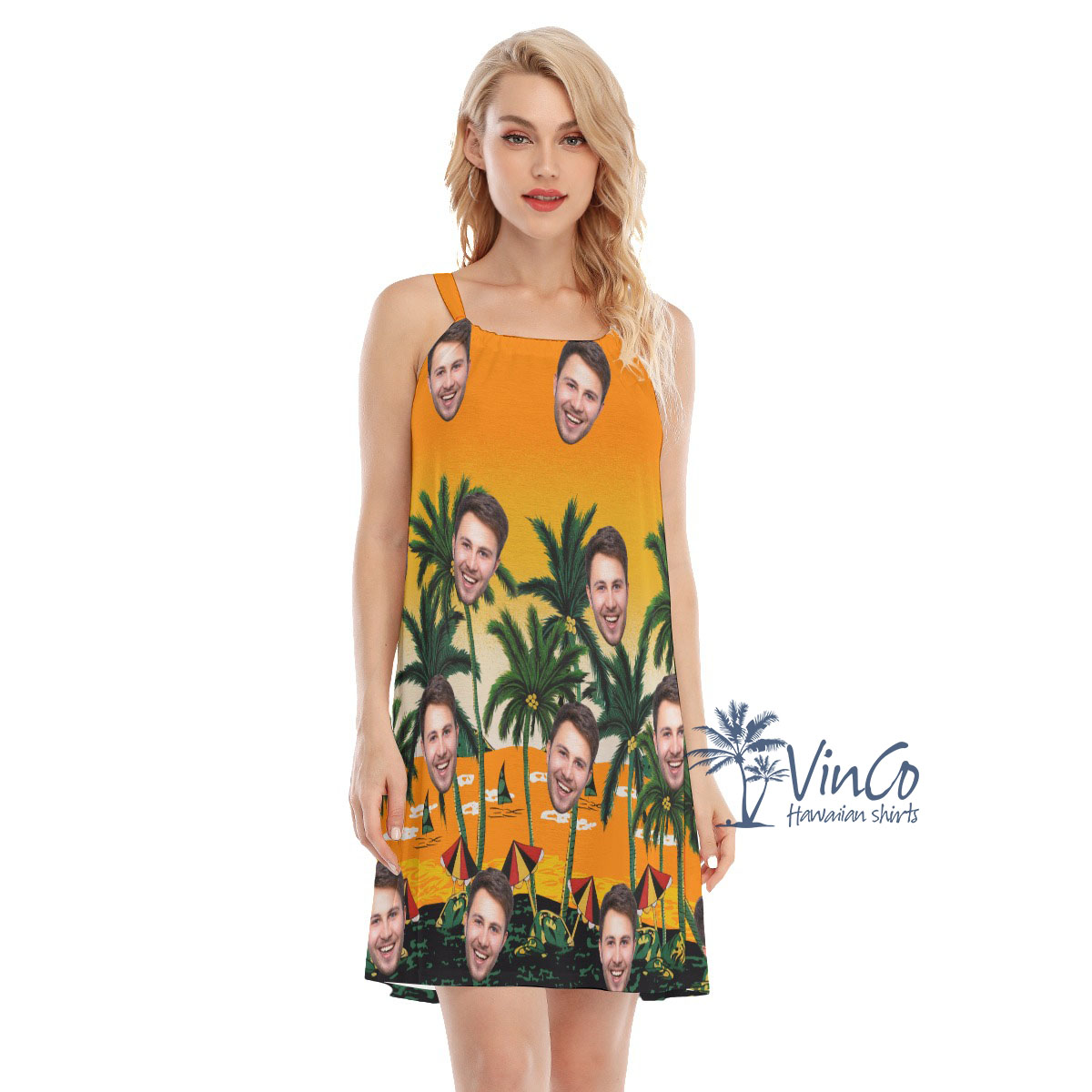 Legend Pacific Yellow Custom Women's Hawaiian Dress With Photo - variant image 1