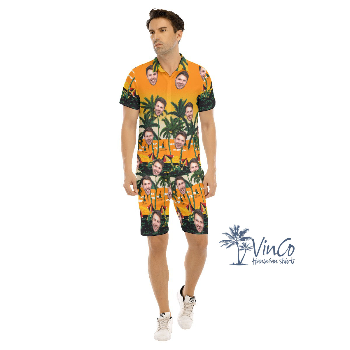 Legend Pacific Yellow Custom Men's Hawaiian Set With Photo - variant image 1
