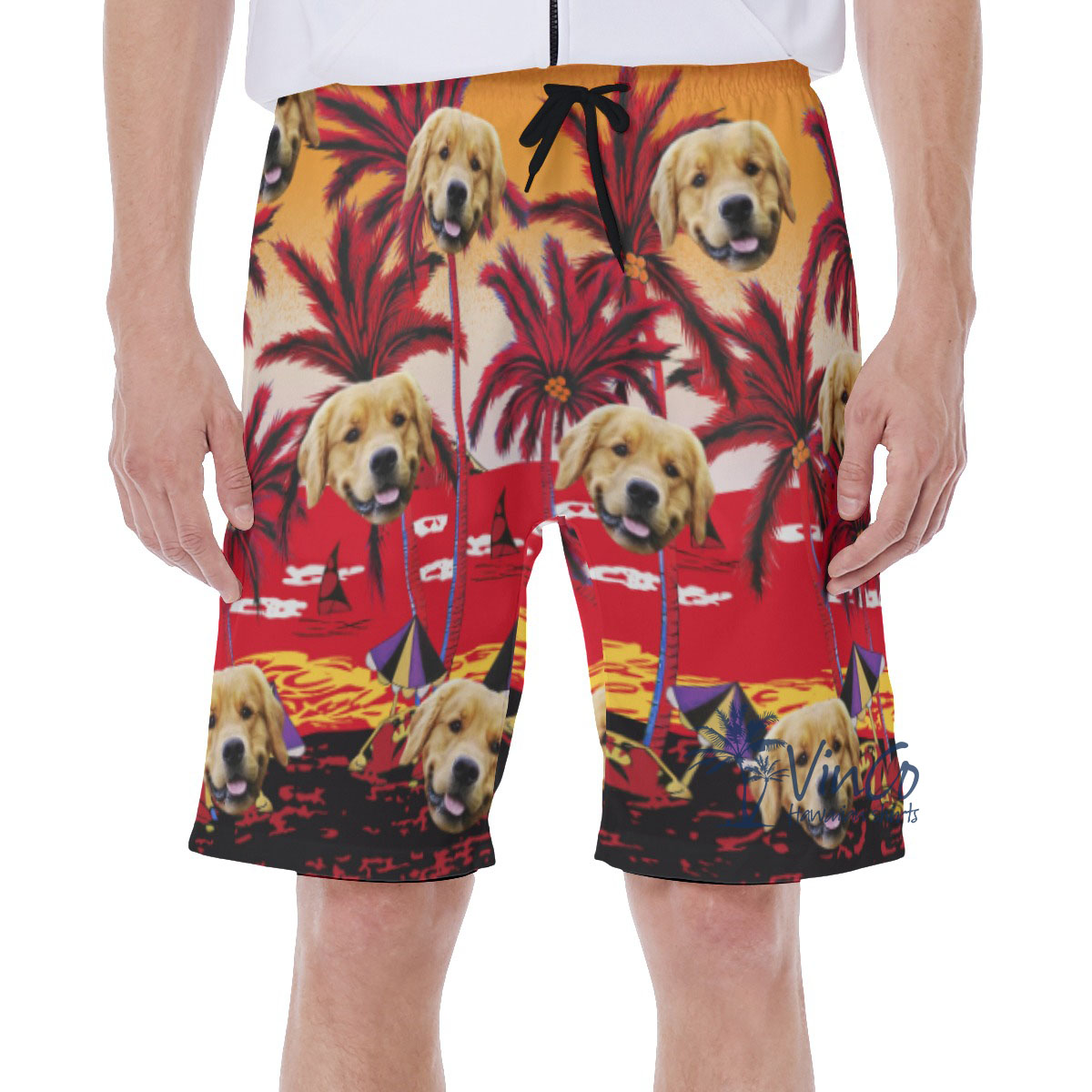 Sunset Beach Custom Hawaiian Shorts With Face - variant image 1