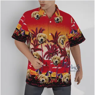 Sunset Beach Custom Face Hawaiian Shirt For Men