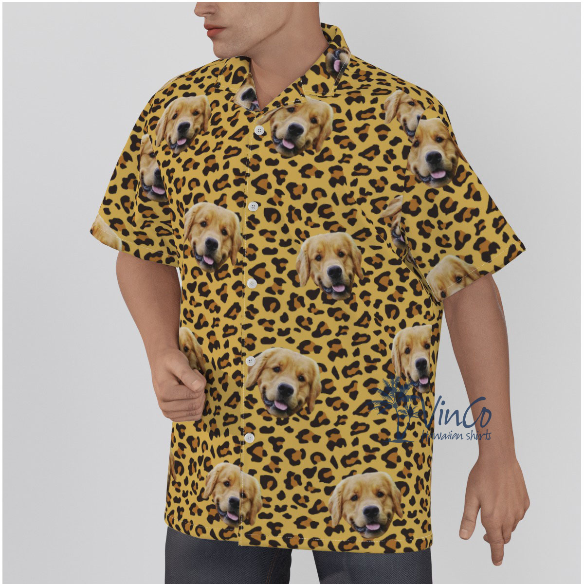 Leopard Custom Hawaiian Shirt With Dog Face