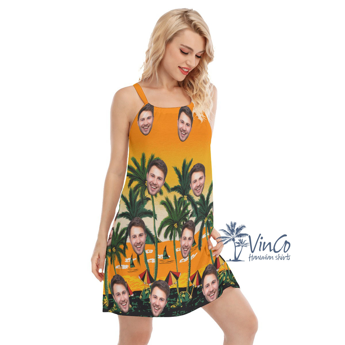 Legend Pacific Yellow Custom Women's Hawaiian Dress With Photo