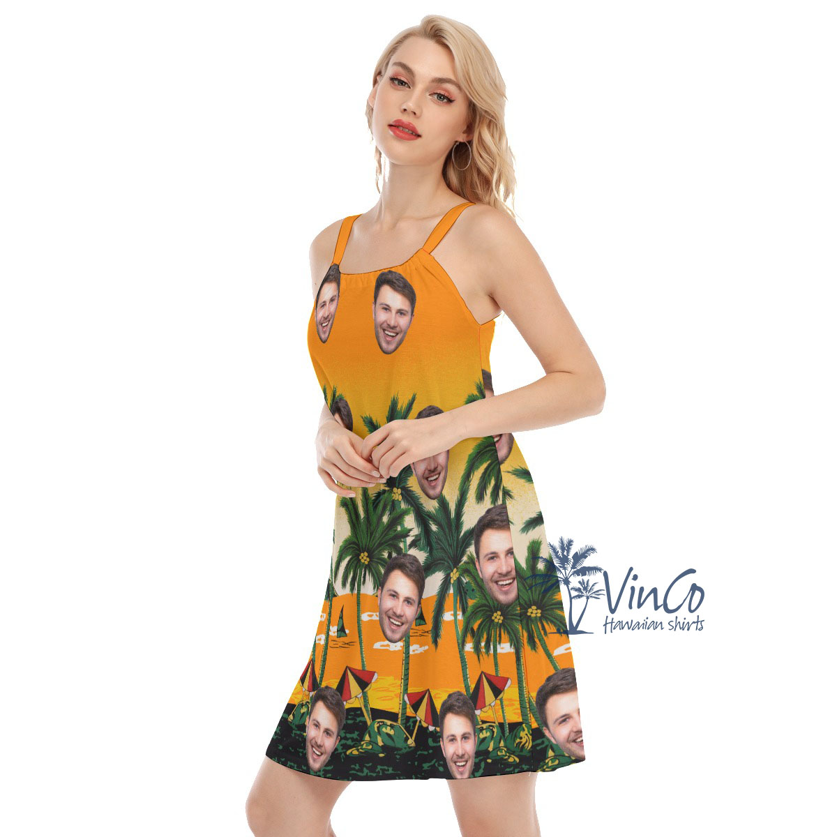Legend Pacific Yellow Custom Women's Hawaiian Dress With Photo