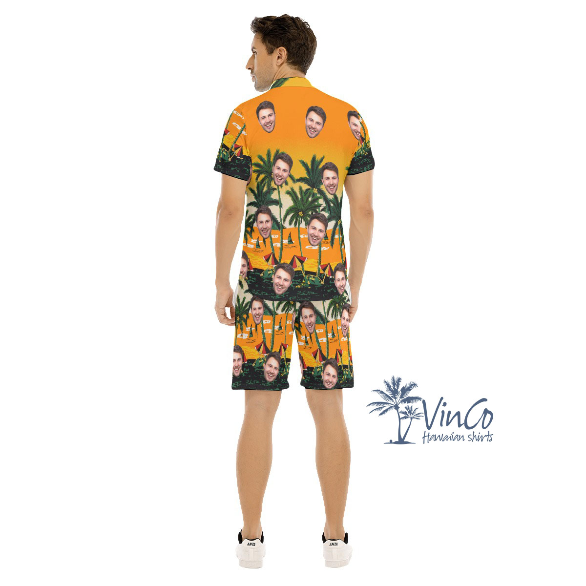 Legend Pacific Yellow Custom Men's Hawaiian Set With Photo