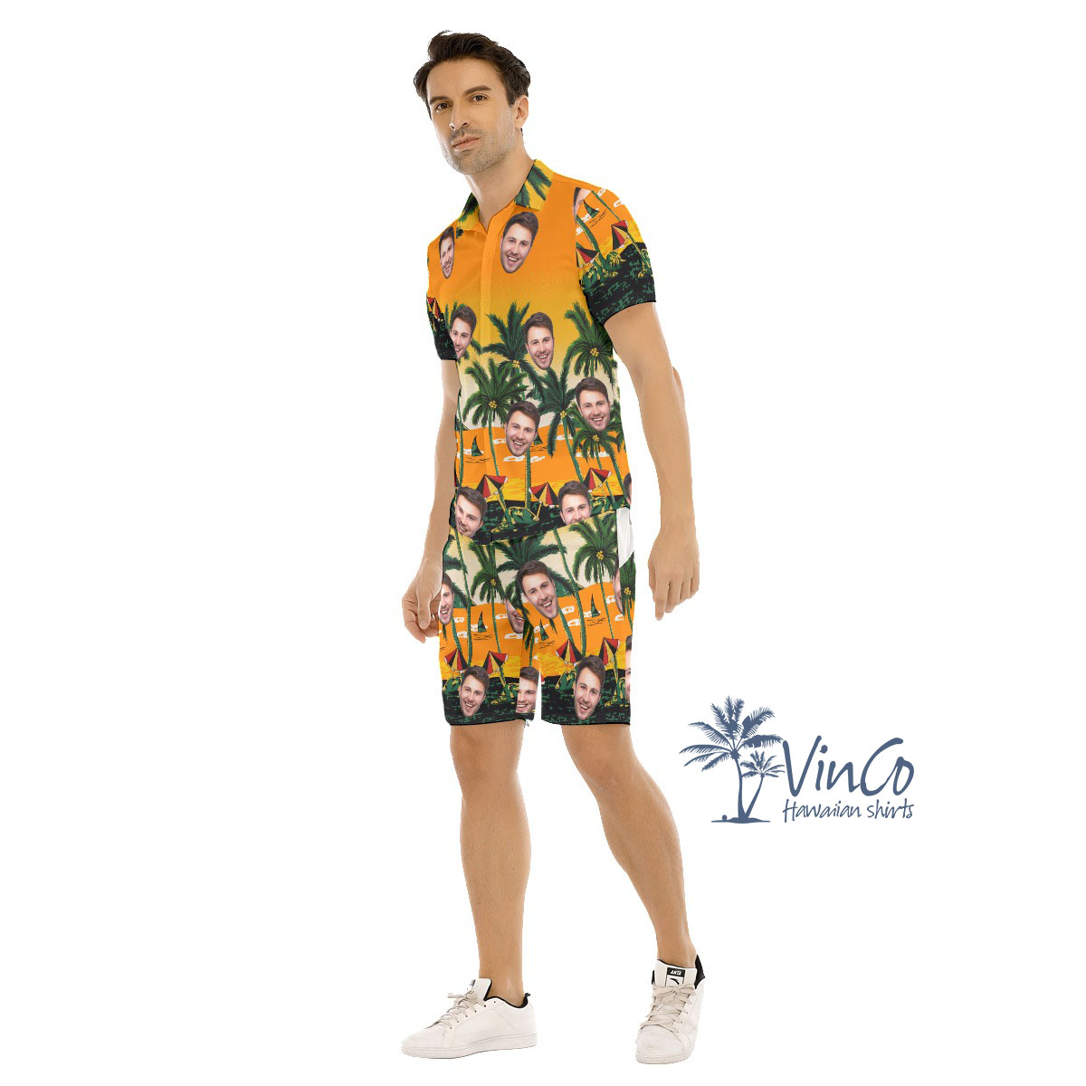 Legend Pacific Yellow Custom Men's Hawaiian Set With Photo